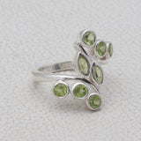 Natural Peridot Silver Ring