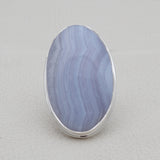 Blue Lace Agate Silver Ring