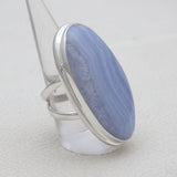 Blue Lace Agate Silver Ring