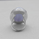 Blue Lace Agate Silver Ring