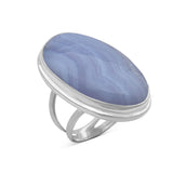 Blue Lace Agate Silver Ring