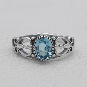 925 Silver Blue Topaz Rings