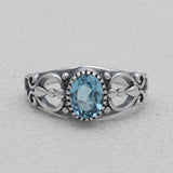 925 Silver Blue Topaz Ring