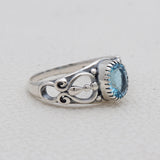 925 Silver Blue Topaz Ring