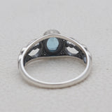 925 Silver Blue Topaz Ring