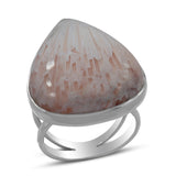 Pink Scolecite Silver Ring