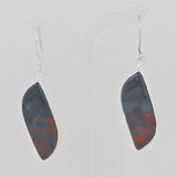 Natural Bloodstone Silver Earrings