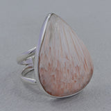 Pink Scolecite Silver Ring