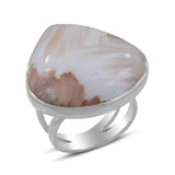 Pink Scolecite Silver Ring