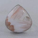 Pink Scolecite Silver Ring