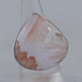 Pink Scolecite Silver Ring