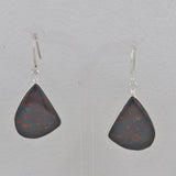 Natural Bloodstone Silver Earrings