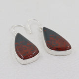 Natural Bloodstone Silver Earrings