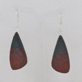 Natural Bloodstone Silver Earrings