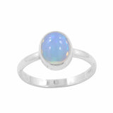 Ethiopian Opal Gemstone 925 Sterling Silver Ring