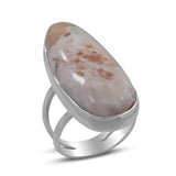 Pink Scolecite Silver Ring