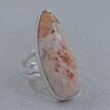 Pink Scolecite Silver Ring