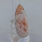 Pink Scolecite Silver Ring