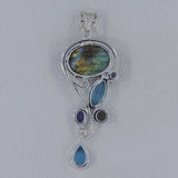 Labradorite, Blue Topaz 925 Sterling Silver Pendant