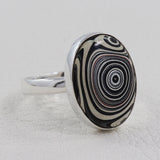 925 Silver Fordite Gemstone Plain Ring