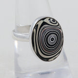 925 Silver Fordite Gemstone Plain Ring