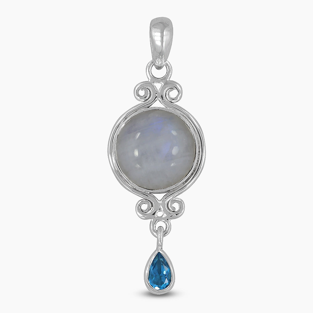 925 Sterling Silver Rainbow Moonstone Pendants