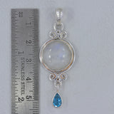 925 Sterling Silver Rainbow Moonstone Pendants
