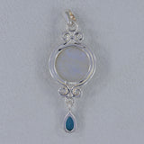 925 Sterling Silver Rainbow Moonstone Pendants