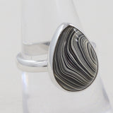 925 Silver Fordite Gemstone Plain Ring