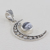 925 Sterling Silver Dendrite opal Pendant