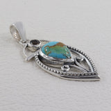 Kyanite With Blue Topaz Gemstone Silver Pendant