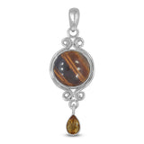 925 Sterling Silver Tiger Eye Pendant