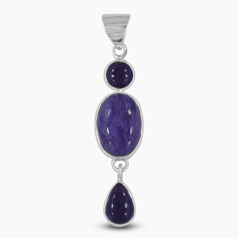 925 Sterling Silver Charoite Pendants