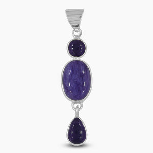 925 Sterling Silver Charoite Pendants