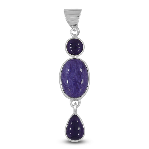 925 Sterling Silver Charoite Pendant