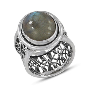 925 Sterling Silver Labradorite Ring