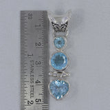 925 Sterling Silver Blue Topaz Pendant