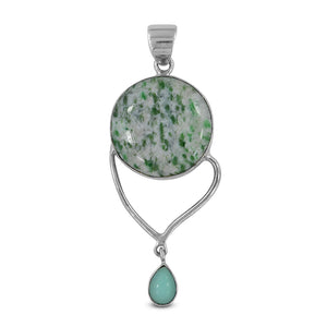 Green Glacier Emerald Silver Pendant