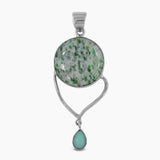 Green Glacier Emerald Silver Pendants