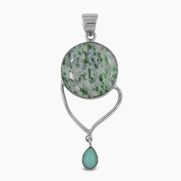 Green Glacier Emerald Silver Pendants