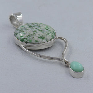 Green Glacier Emerald Silver Pendant