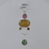 Multi Tourmaline Gemstone Pendant