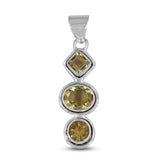 Citrine Gemstone 925 Sterling Silver Pendant