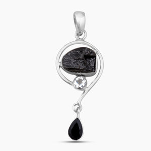 925 Silver Natural Shungite Pendants
