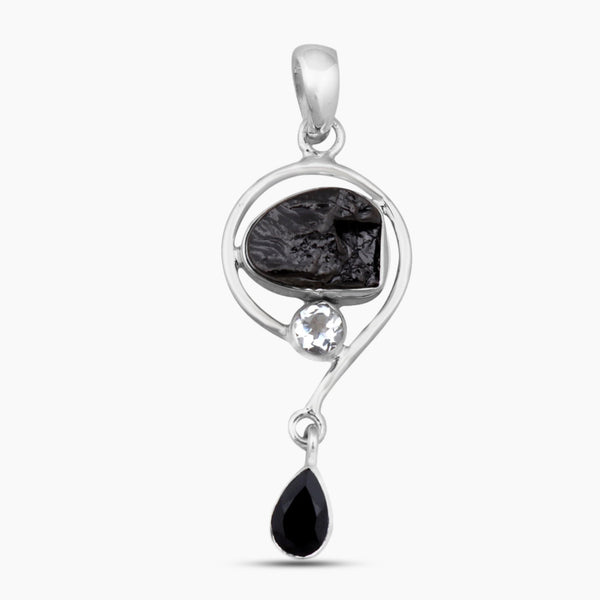 925 Silver Natural Shungite Pendants