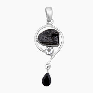 925 Silver Natural Shungite Pendants