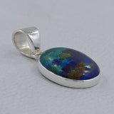 Azurite Malachite Gemstone Silver Pendant