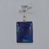 Azurite Malachite Gemstone Silver Pendant