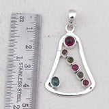 Multi Tourmaline Gemstone 925 Sterling Silver Pendant