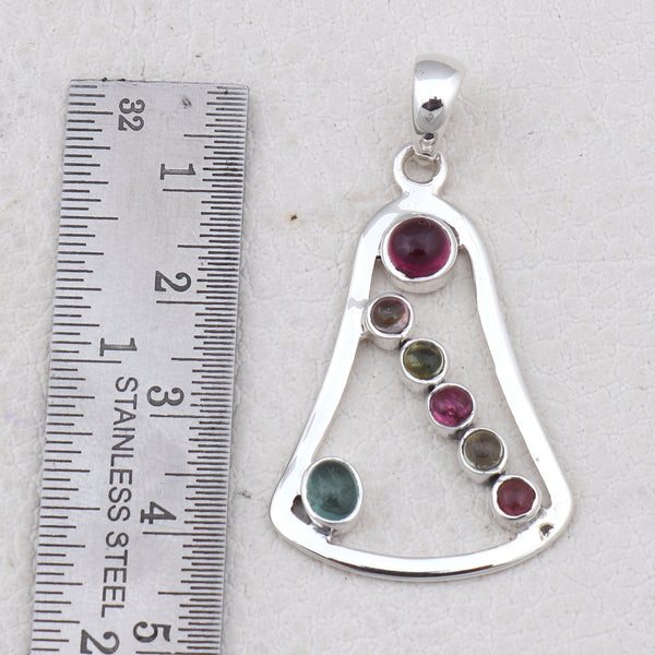 925 Silver Multi Tourmaline Pendants